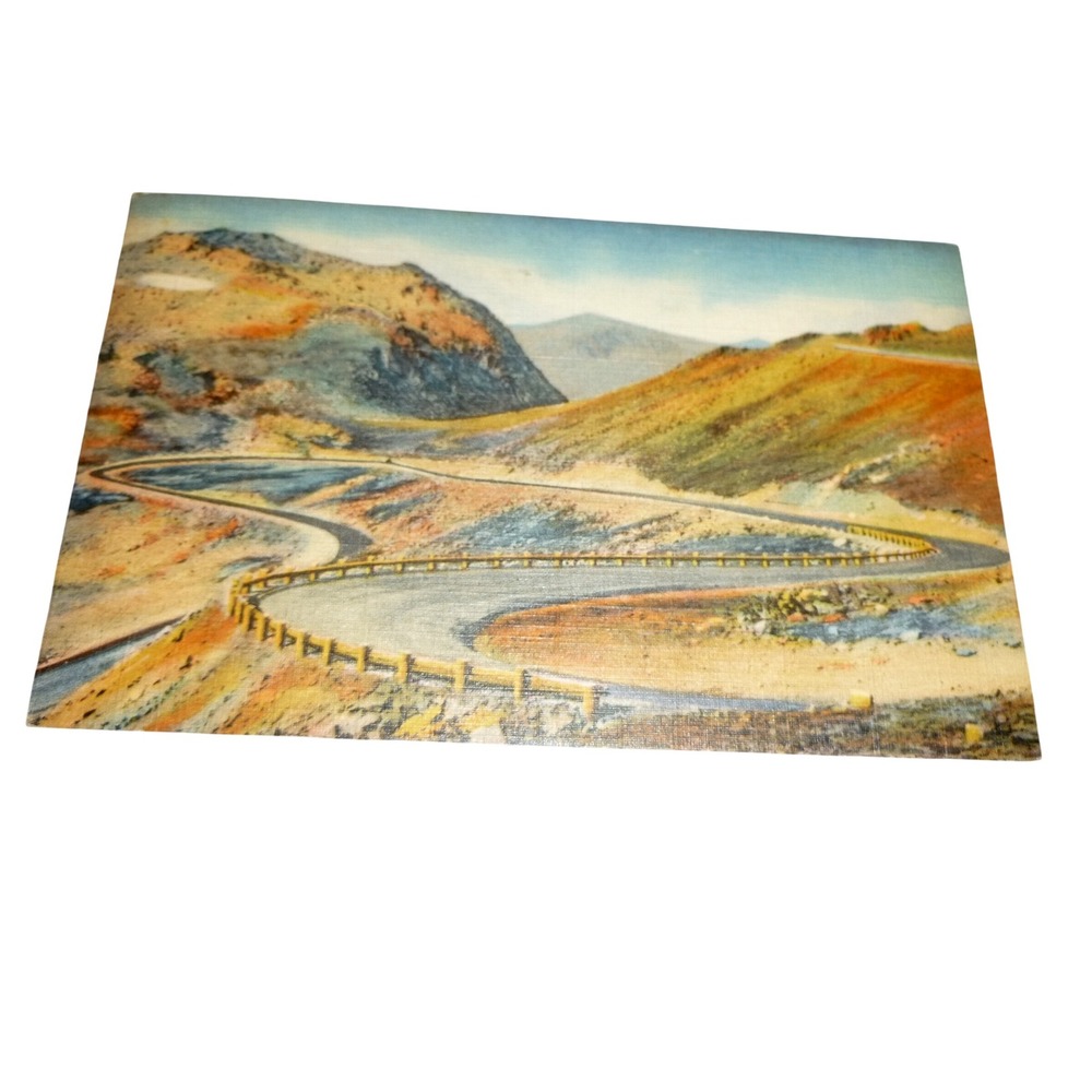 Vintage 1944 Beartooth‎ Highway Yellowstone Park Linen Postcard Sanborn 1210